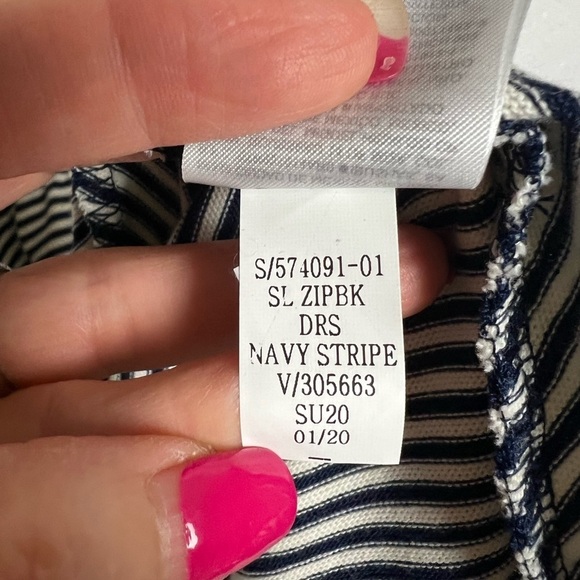 NWT Gap Midi Stripe Knit Dress Navy/White Large - Picture 7 of 7